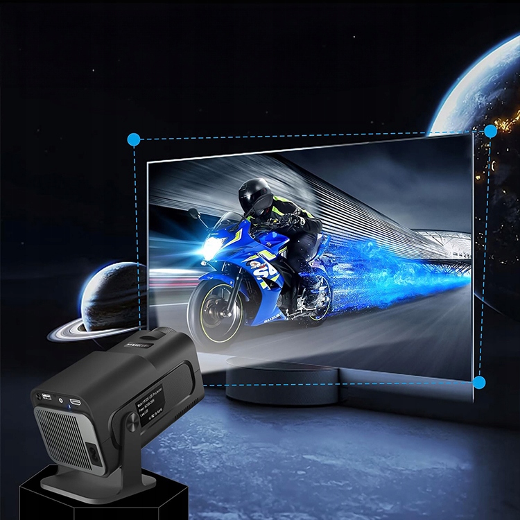 PROJEKTOR RZUTNIK PRZENOŚNY HY320 SMART FULL HD LED ANDROID WiFi TV 150" Rozdzielczość podstawowa (px) 1920 x 1080