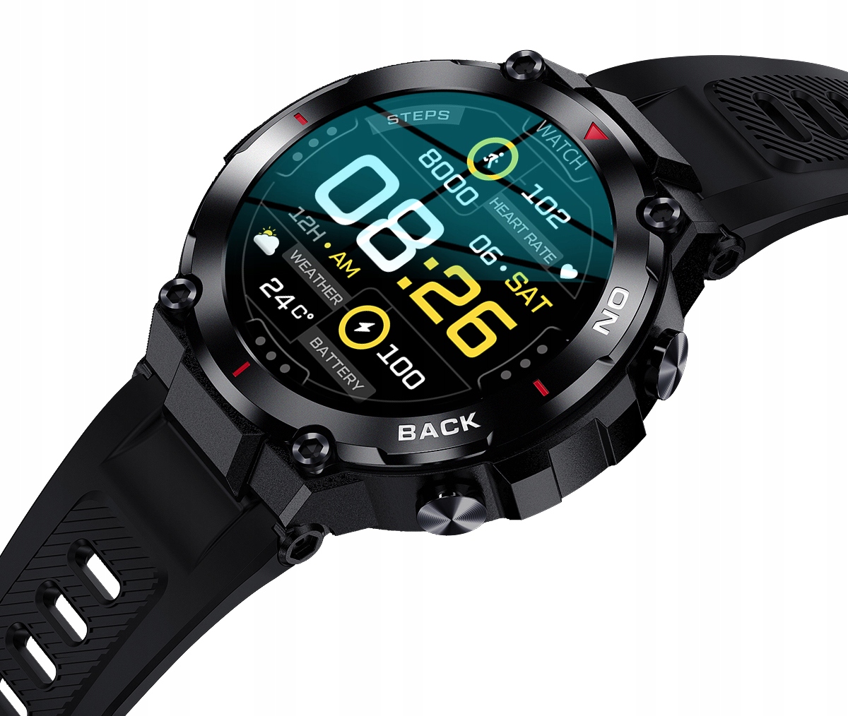 Smartwatch GRAVITY GT8-1 CZARNY Męski TĘTNO KALORIE SEN ROZMOWY BT PL SEN Model inny