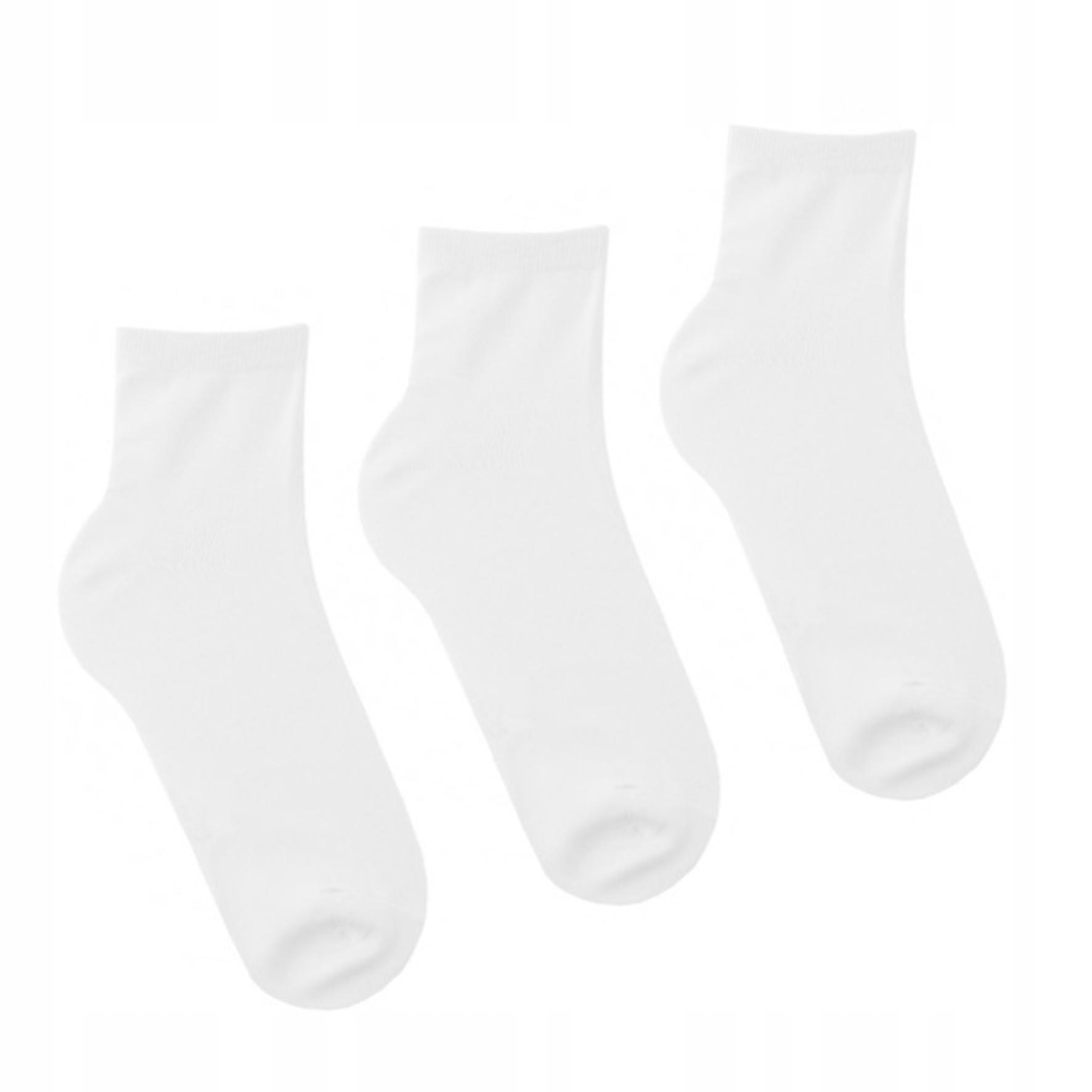 

3x Skarpetki Skarpety Białe Bawełna Moraj _ 35-38