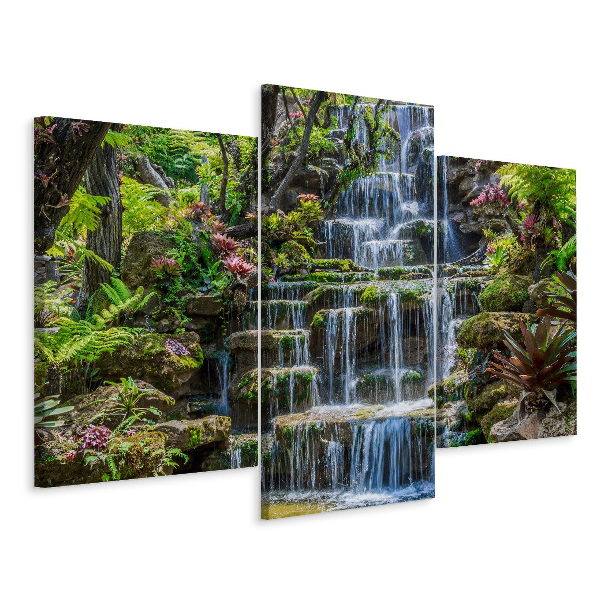

Obraz 3-Częściowy Kaskada Woda Rośliny 3D 60x40