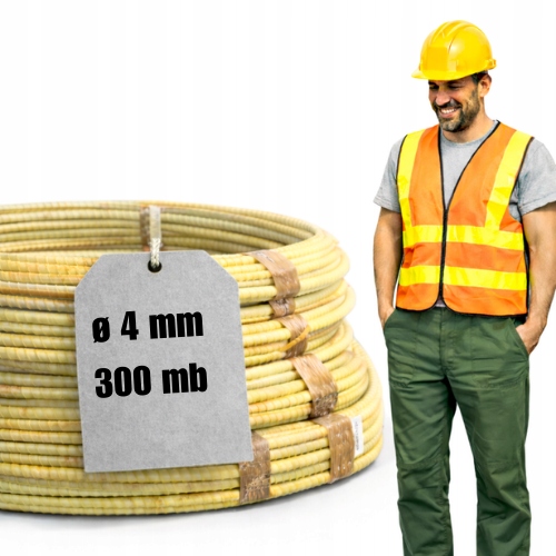 Pręty Kompozytowe Zbrojeniowe z Włókna Szklanego fi 4 mm 300 mb