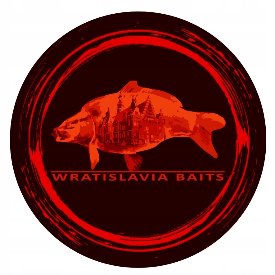 Wratislavia Baits Naklejka ozdobna Wlepa logo czerwona