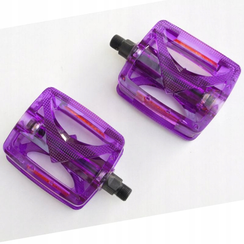 Pedały rowerowe MTB/CTB/BMX gwint 9/16 cala - FIOLETOWE Transparentne