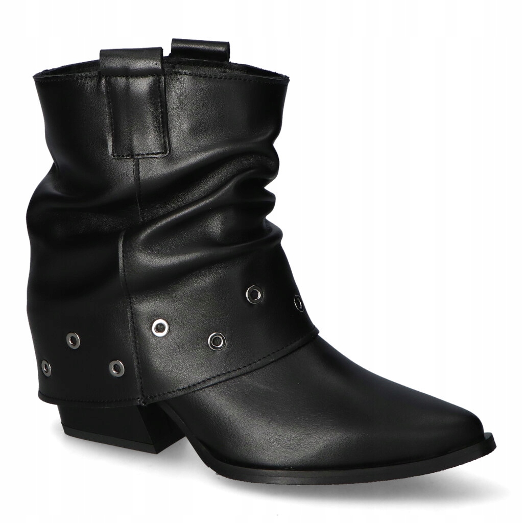 Černé kotníkové Kotníkové Boty Gamis 7727 s celozrnným vzorem, velikost 38