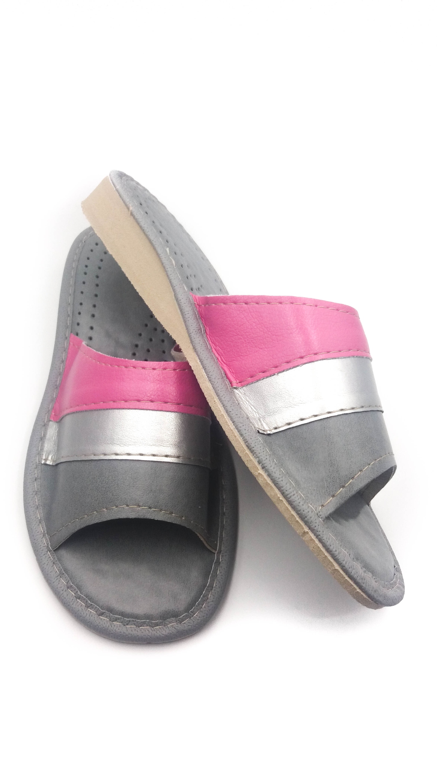 

Kapcie Damskie Paski Zmywalna Wkładka