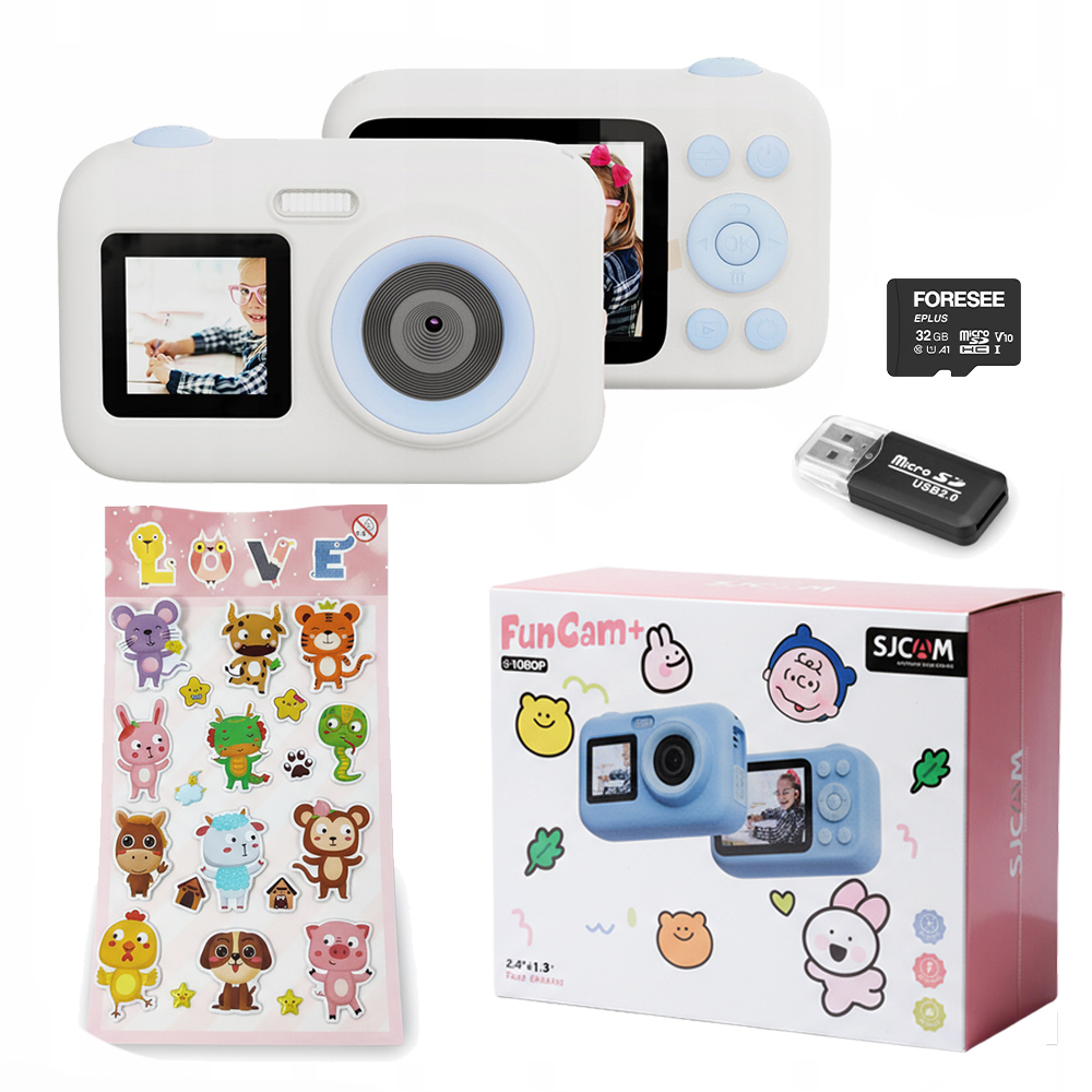 Fotoaparát Pro Děti Funcam+ Sjcam Kamera 2 LCD obrazovky samolepky hry 32GB