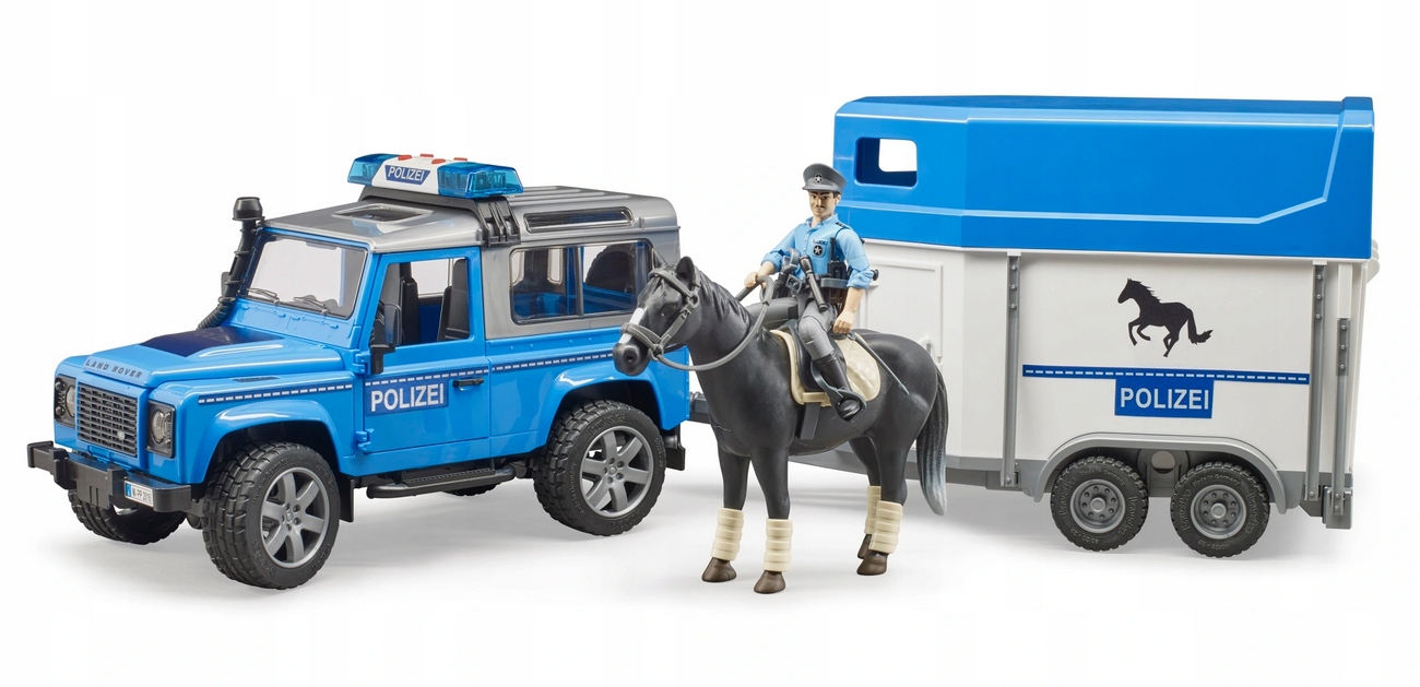 

Bruder 02588 Land Rover Policja z przyczepą
