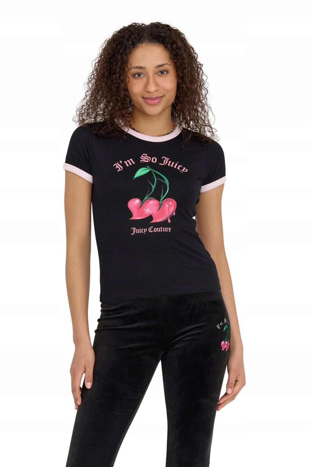 Juicy Couture Černé dámské tričko s třešničkami S