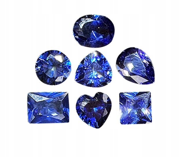 Safír Přírodní kámen 7 ks sada