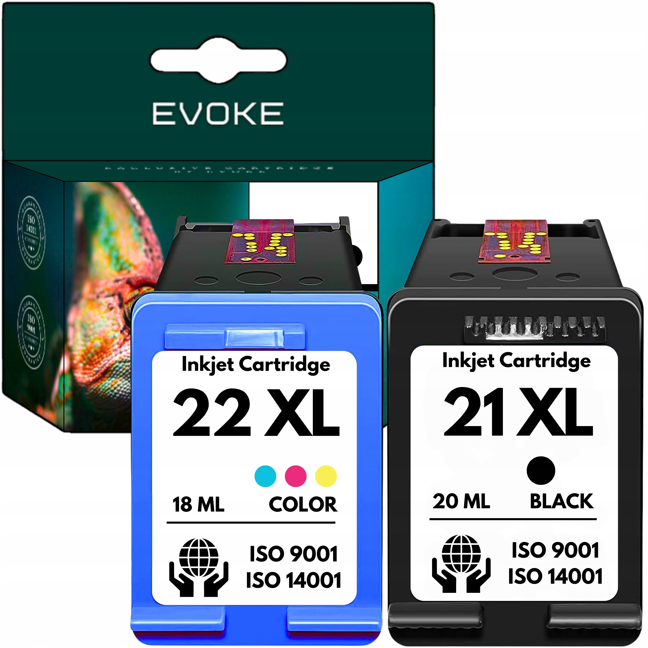 Tusz do Hp 21 czarny 22 kolor XL 100% poziom tuszu 3x Więcej Wydruków