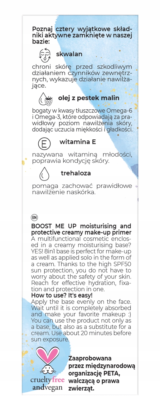 BIELENDA NAWILŻAJĄCA OCHRONNA BAZA POD MAKIJAŻ SPF Kod producenta NAWILŻAJĄCO OCHRONNA SPF 50 CERA SUCHA