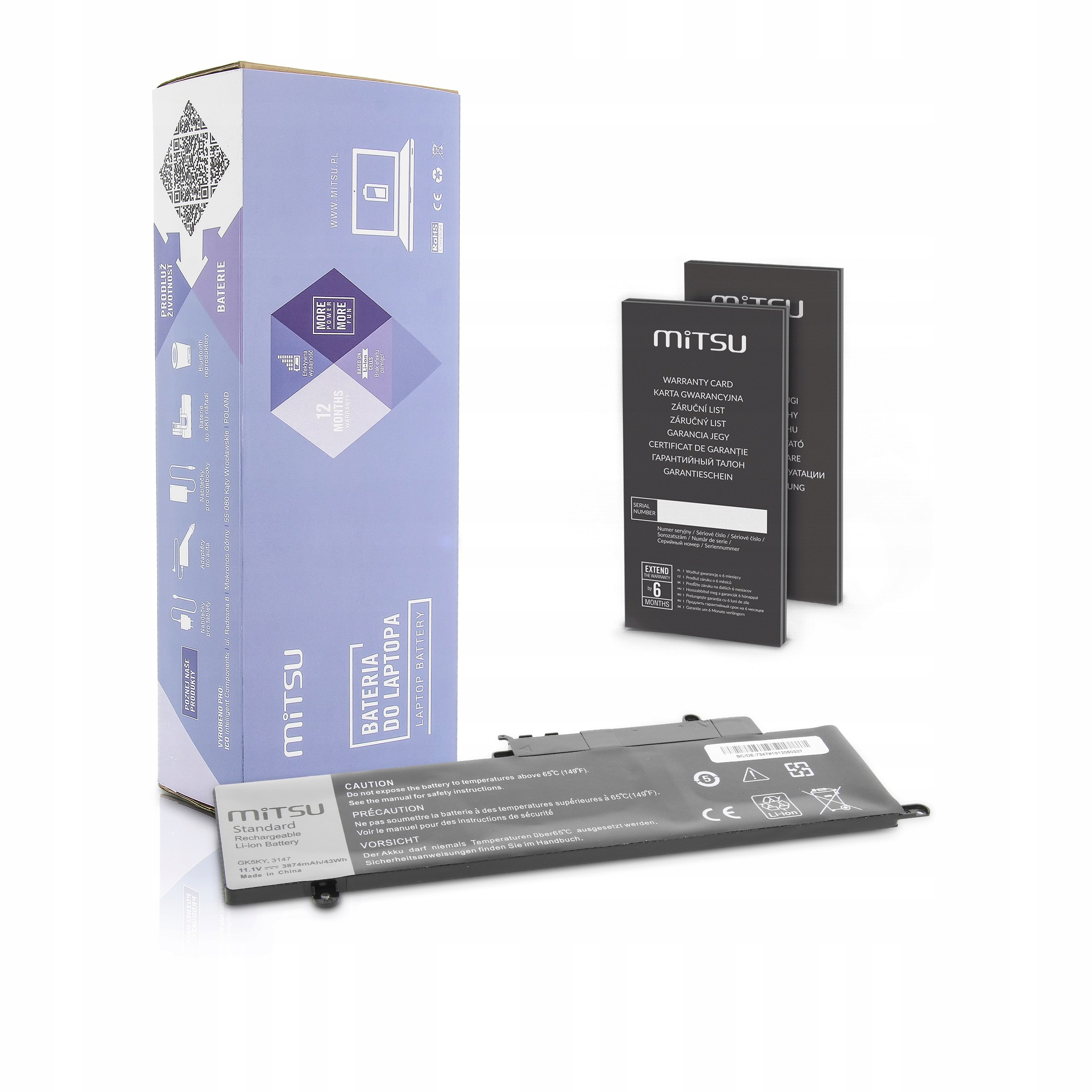 Baterie Mitsu pro Dell Inspiron 13 (7347)