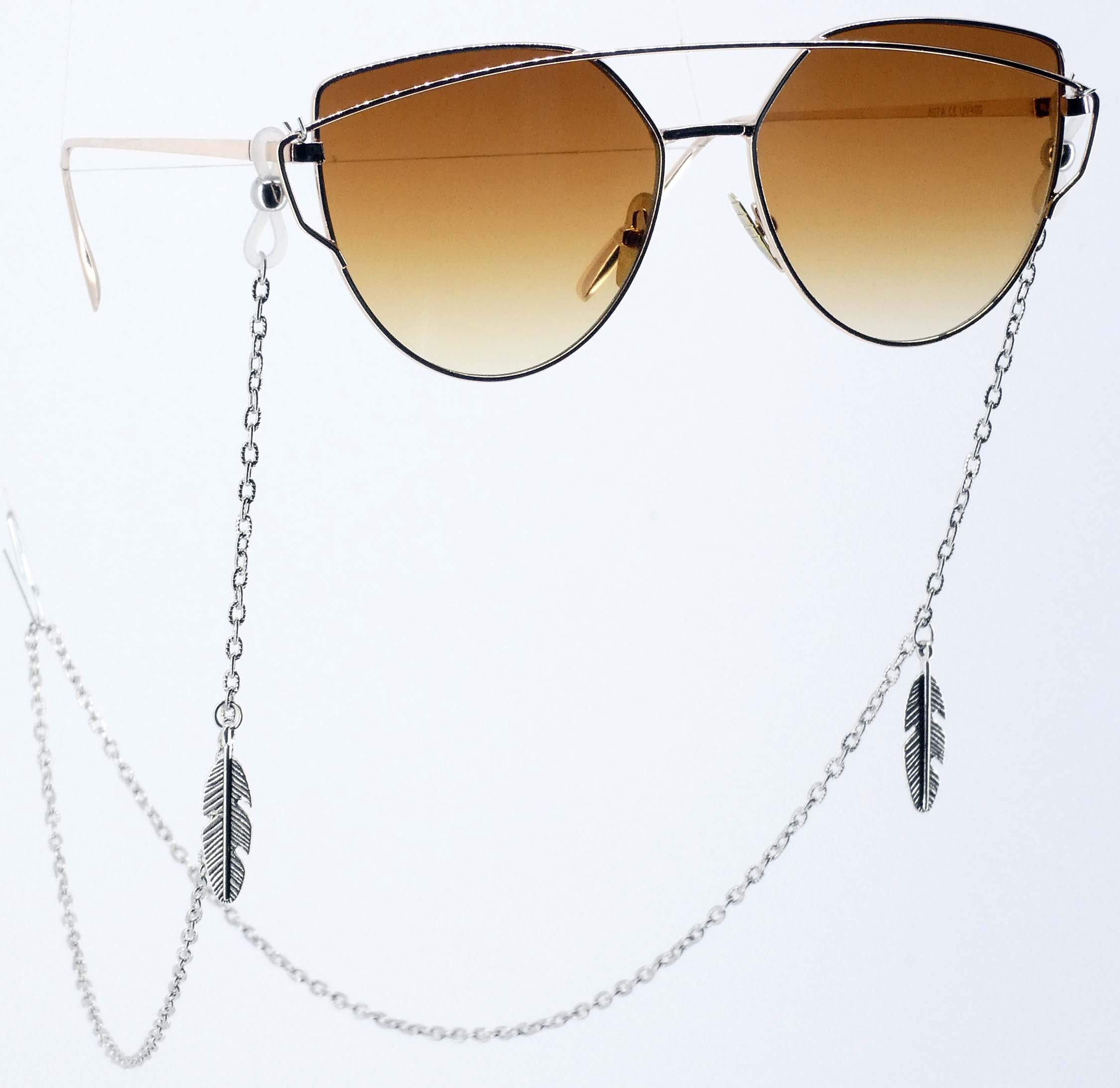 

Łańcuszek do okularów 'biżuteria' srebrny metalowy