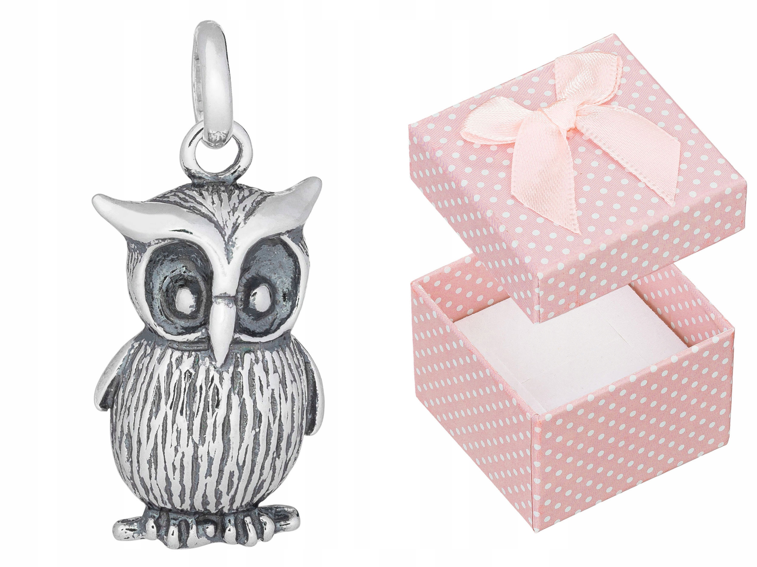 Stříbrný přívěsek Pták Sova Oxidovaný Stříbrný Přívěsek Ptáček Sovička 925