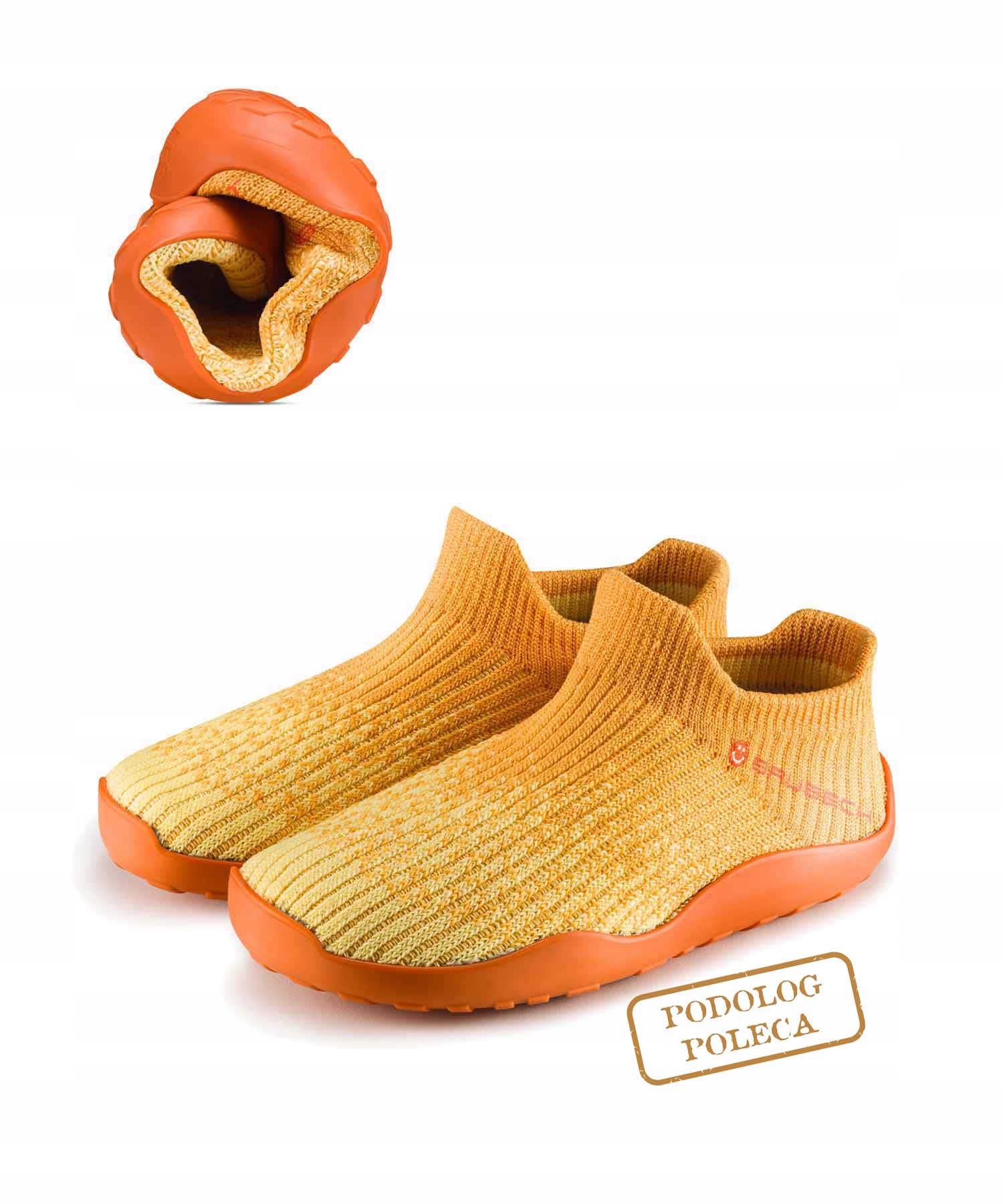 Dziecięce buty minimalistyczne Brubeck Barefoot żółty/pomarańczowy 29