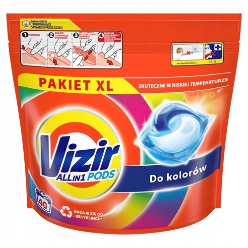 Levně Vizir All In 1 Pods Color Kapsle na praní barevného prádla, 40 praní