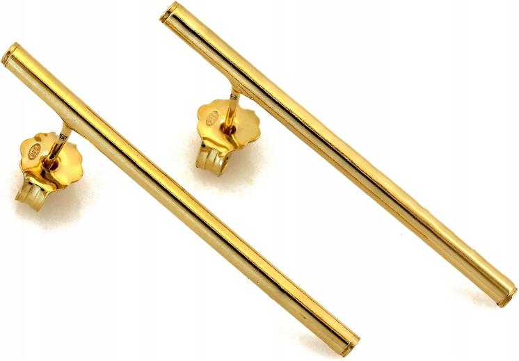 Stříbrné náušnice pozlacené 925, závěsné tyčinky, pevné na tyči, šroubky