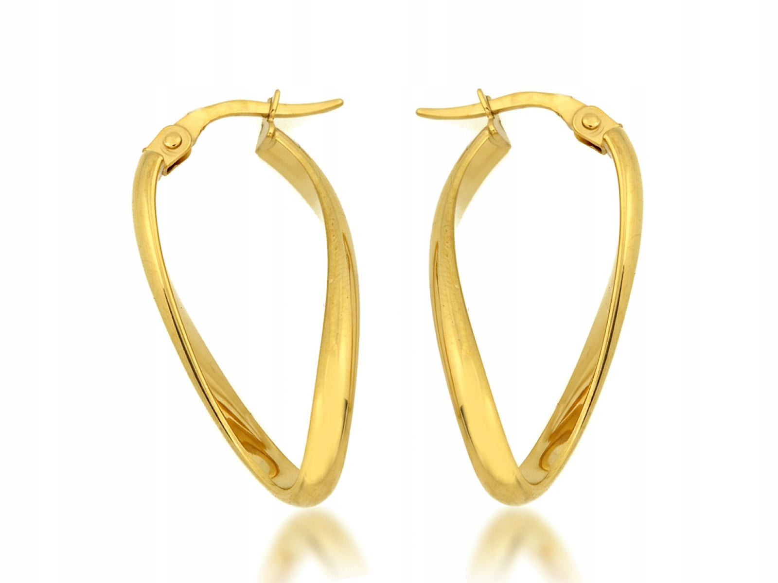 Dámské Zlaté Náušnice 585 dlouhé, pevné, oválné, ideální jako dárek