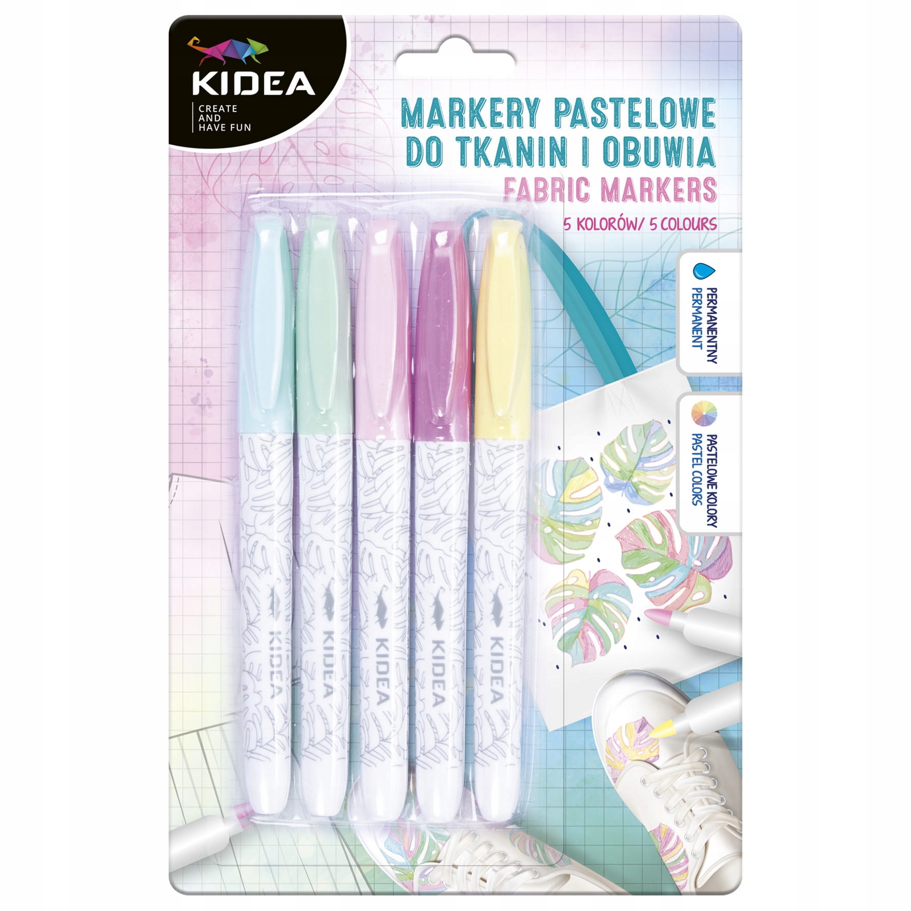 

Markery Pastelowe Do Obuwia I Tkanin 5 Kol. Kidea