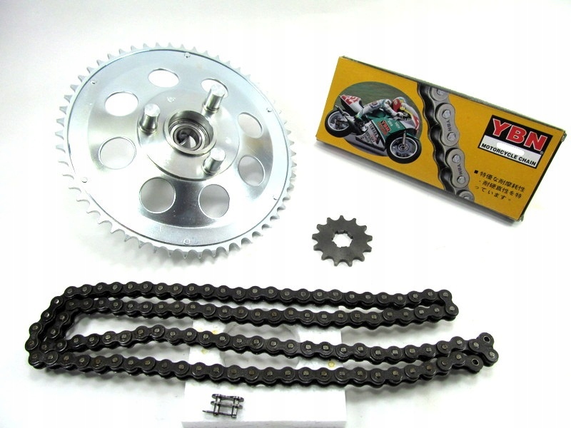 Łańcuch YBN zębatki przód tył Jawa 50 Pancerka Mustang napęd