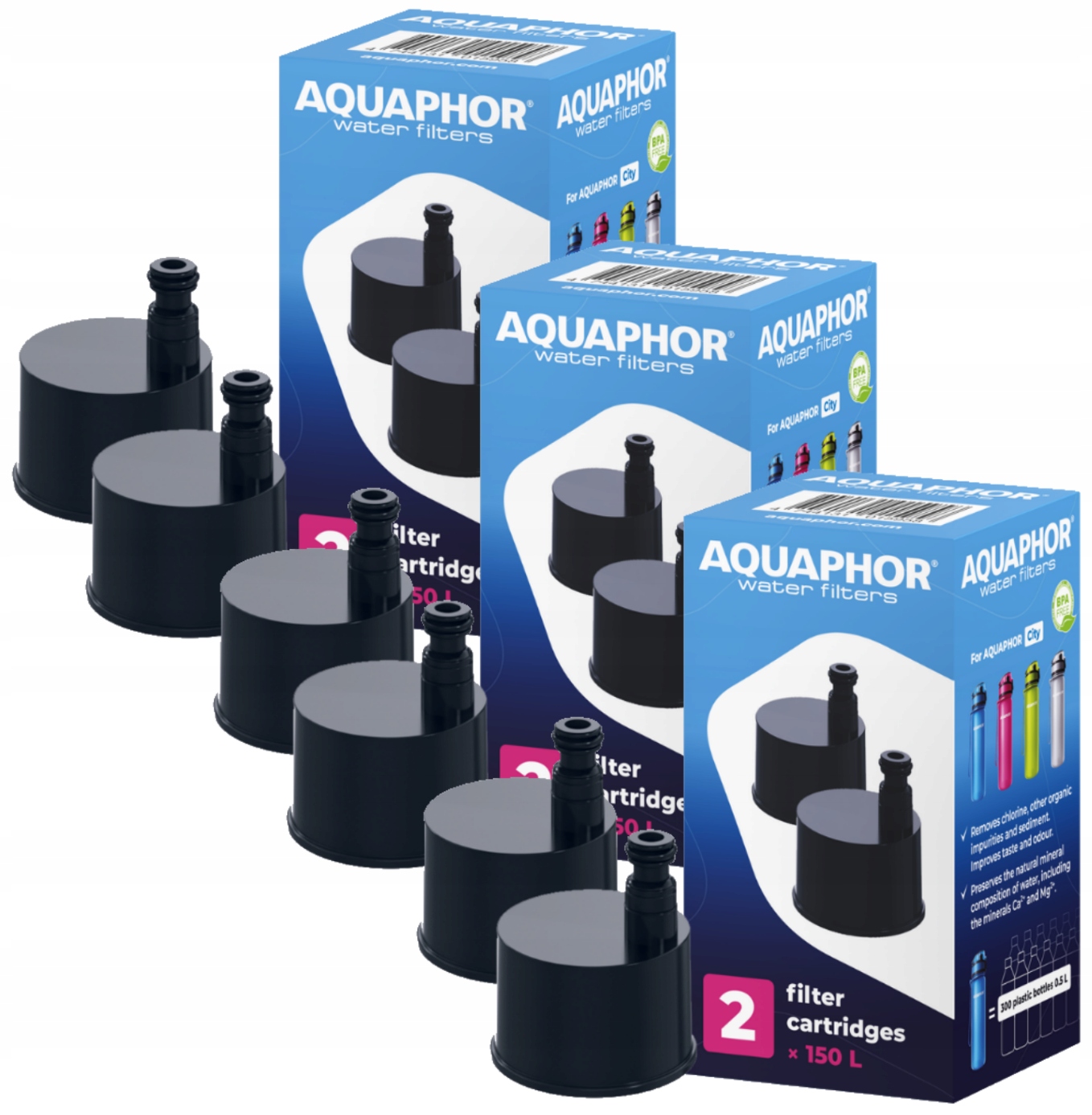 

3x Filtr do wody do butelki Aquaphor City 6 szt