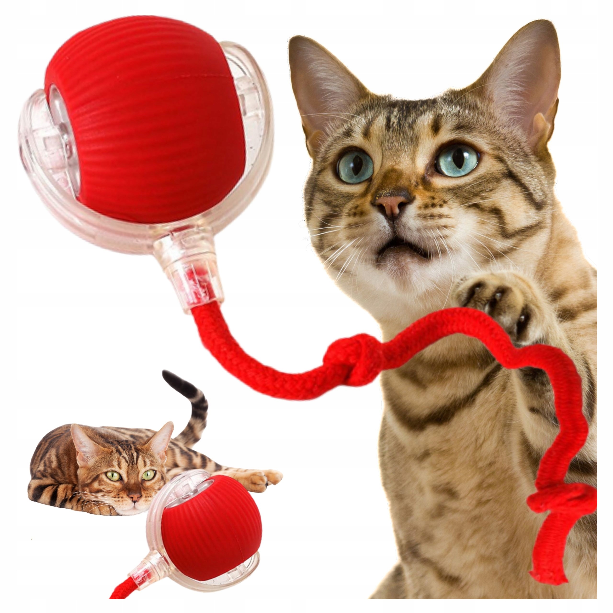 UCIEKAJĄCA PIŁKA ZABAWKA DLA KOTA PSA INTERAKTYWNA ELEKTRYCZNA LED WIBRACJE