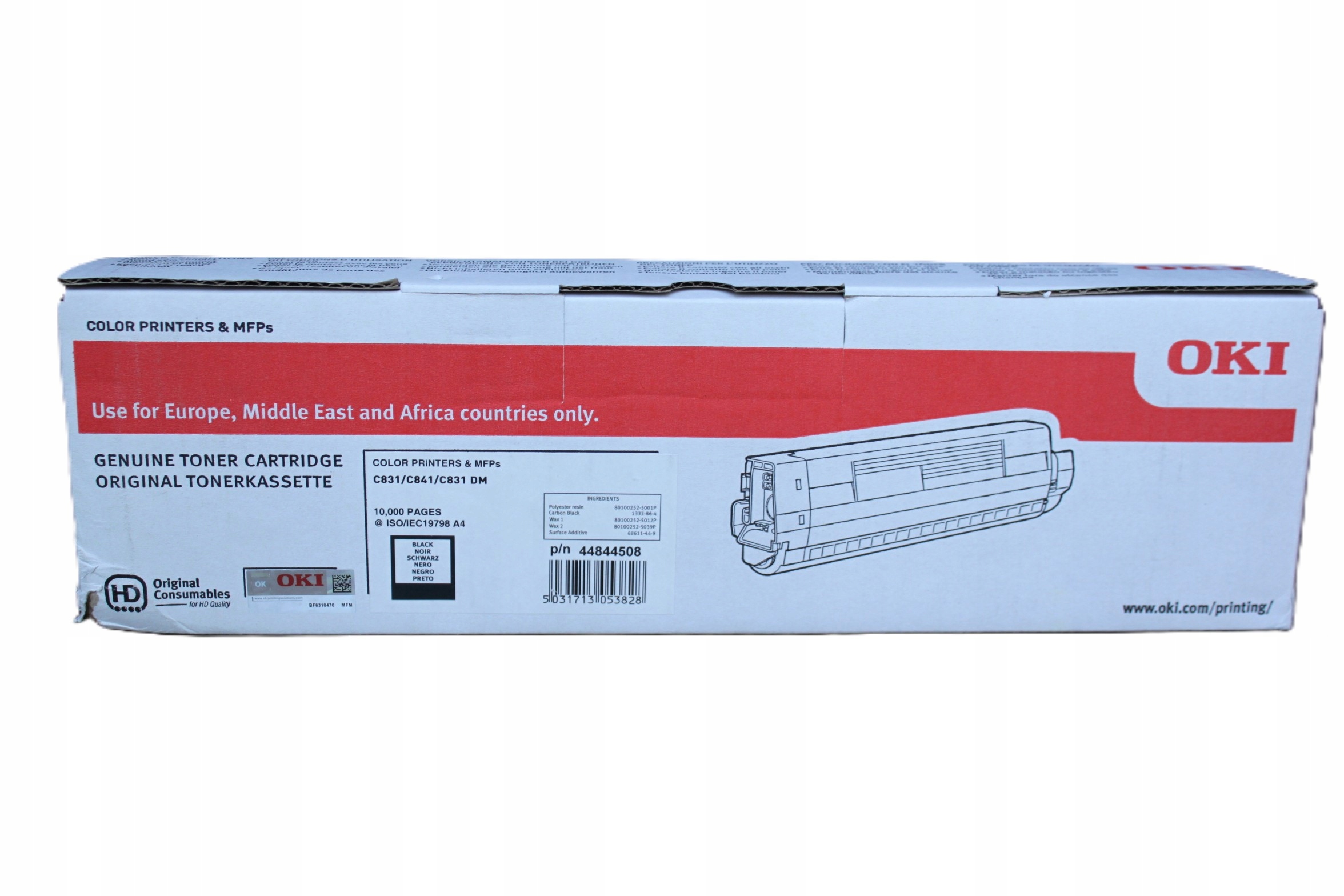 Oki C831 p/n 44844508 toner černý originální