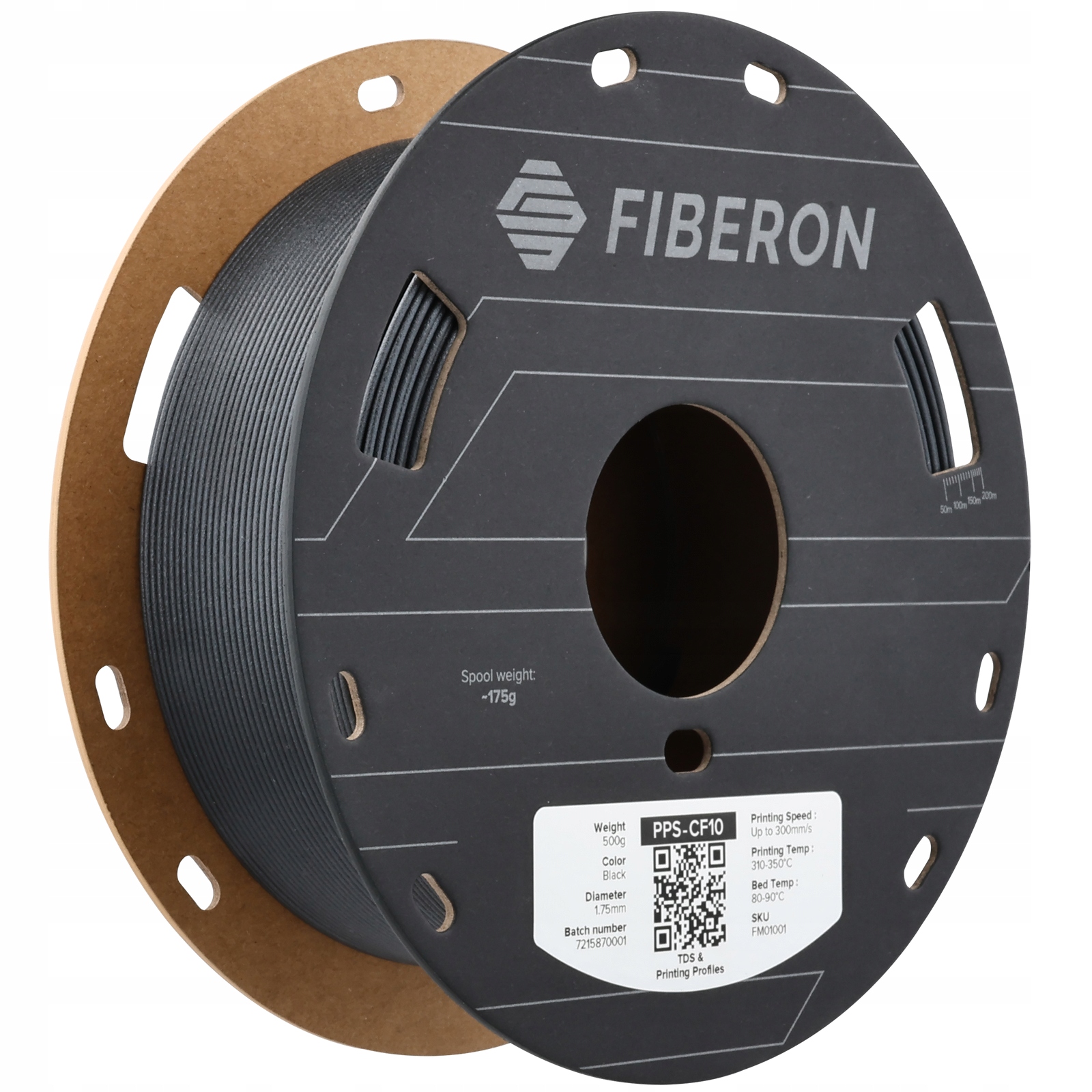 Polymaker Fiberon PPS-CF10 Black 1.75mm 500g