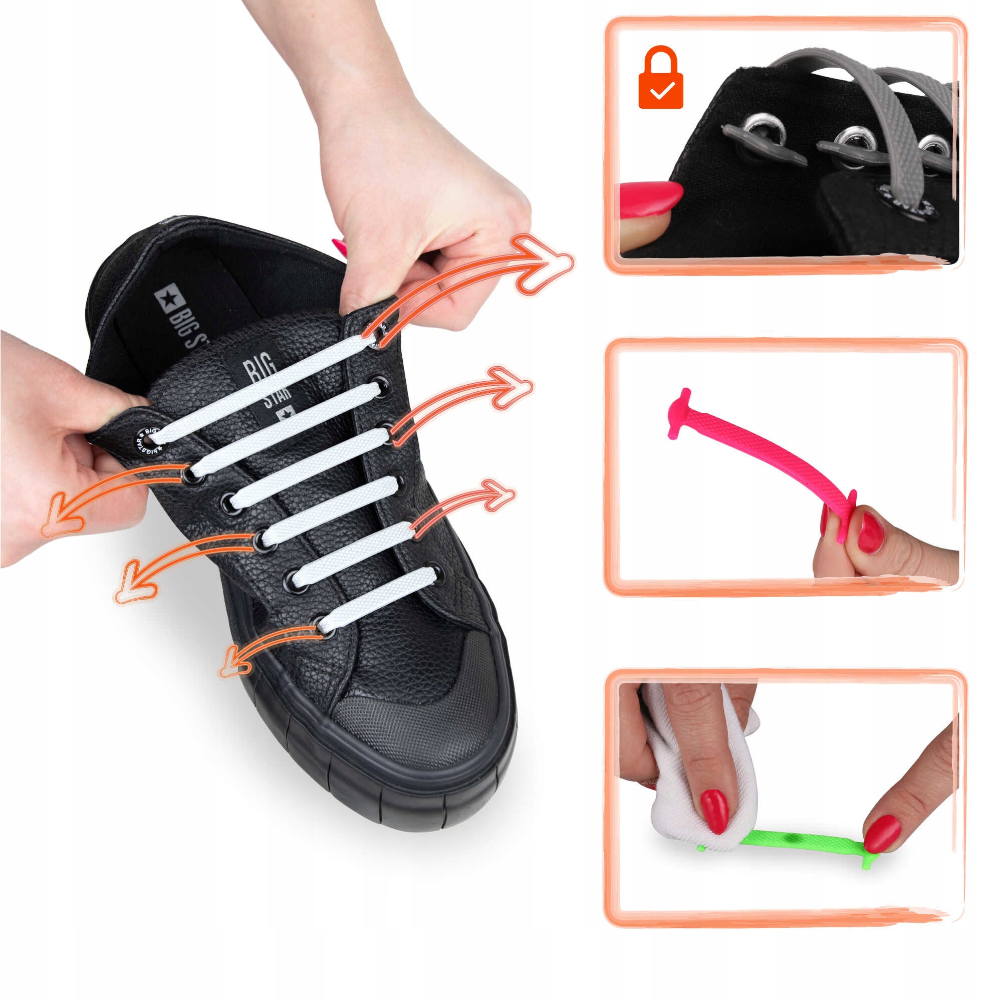 Silikonowe sznurówki bez wiązania Marka Sulpo