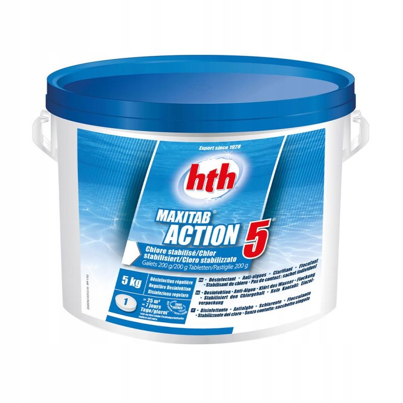 Hth Chlórové tablety 200 g Multifunkčné Antiglon do bazéna 5 kg