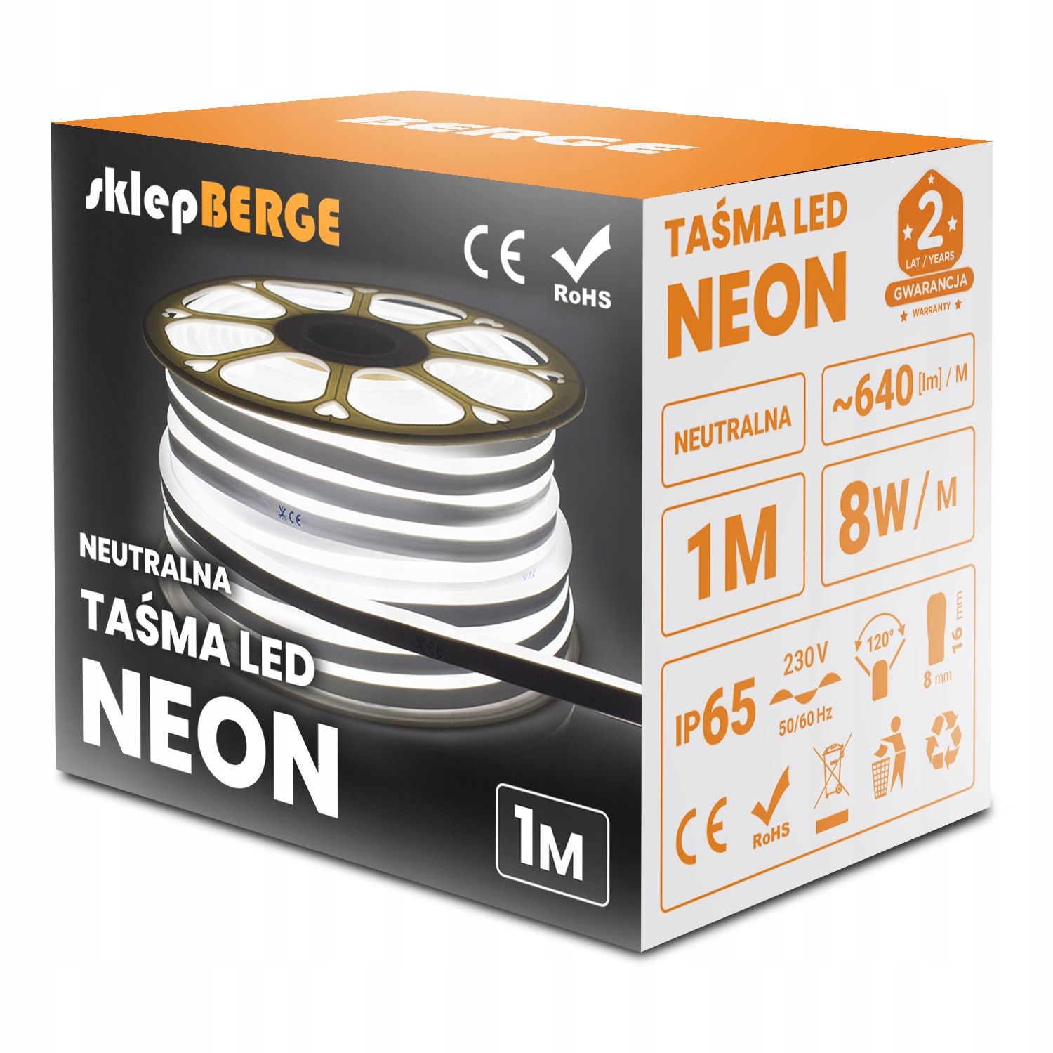 

Taśma Led 230V 2835 1m IP68 Neon Biały Neutralny