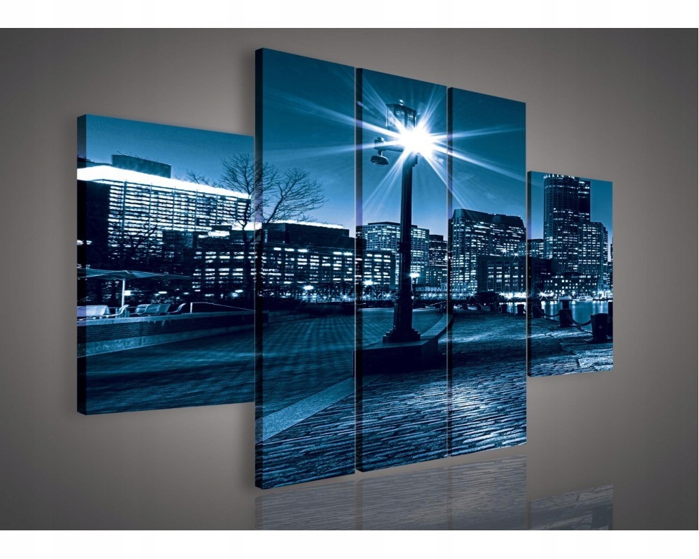 Obraz 170x100 Nočné mesto, mestská krajina, panoráma, odraz svetla