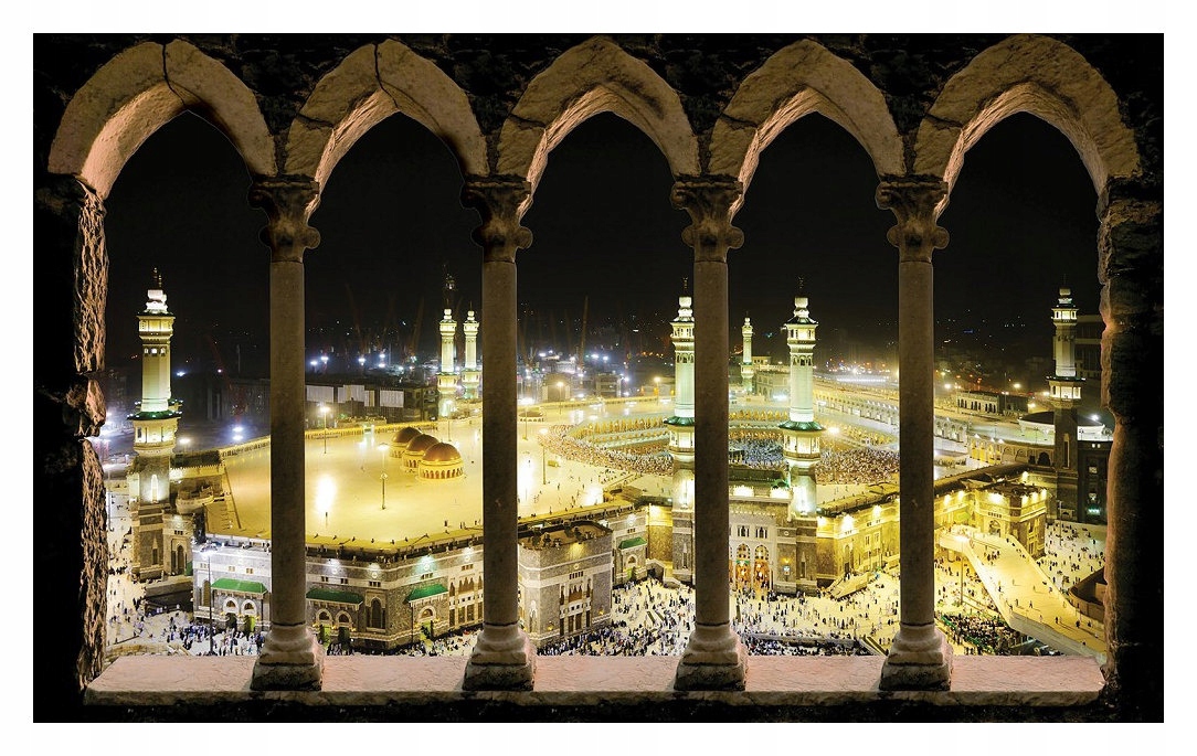 Vliesová fototapeta Al-Haram Mekka v noci duchovnost 368x254 lepidlo
