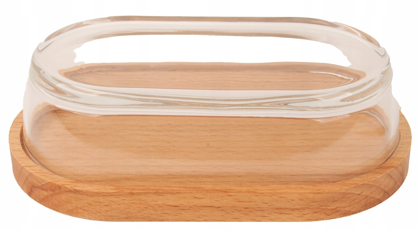 MASELNICZKA DREWNIANA MASELNICA Z POKRYWKĄ + EKO NÓŻ GRATIS! Kolor naturalny