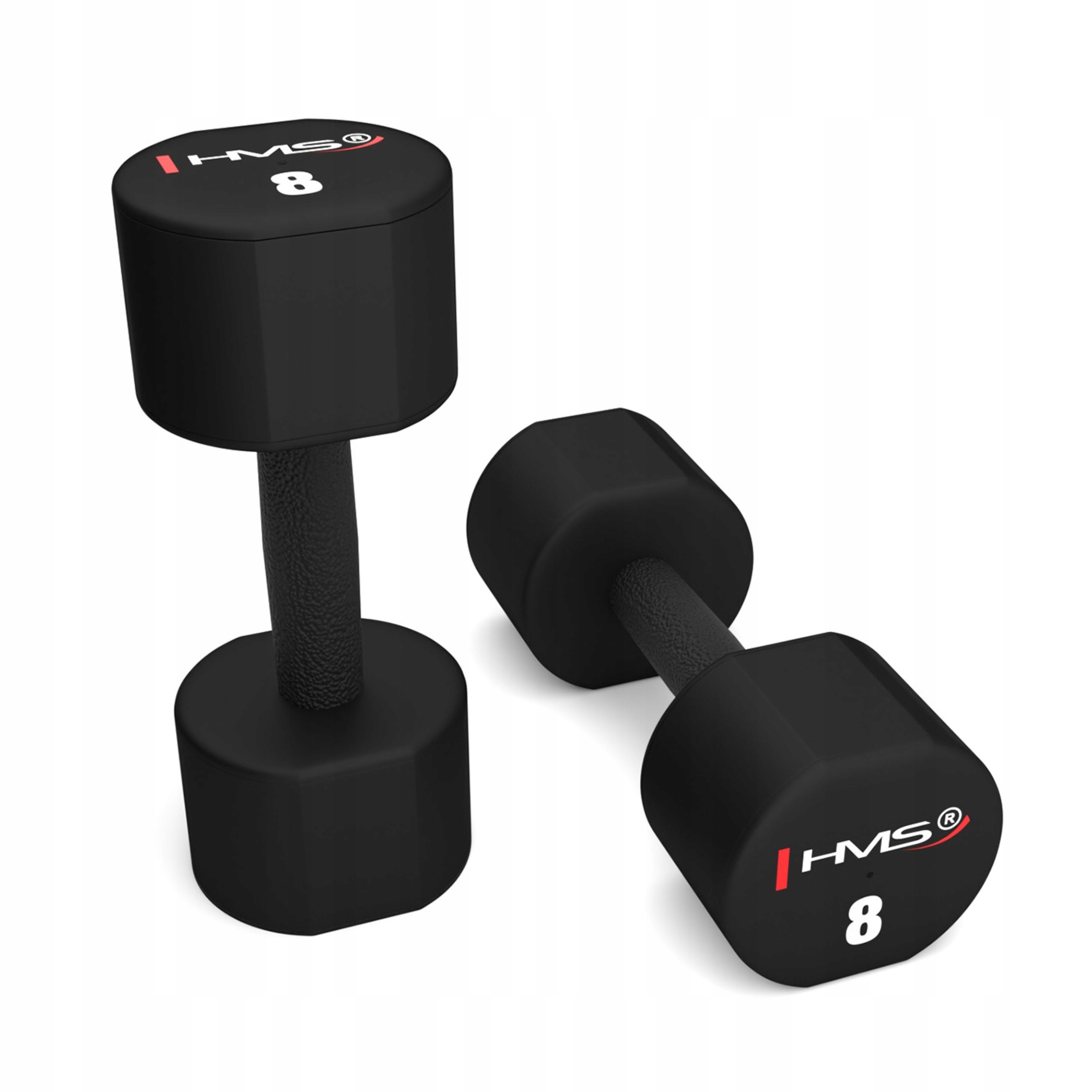 Hantelki treningowe poliuretanowe Tpu zestaw hantli 2 x 8kg Hms HPT08