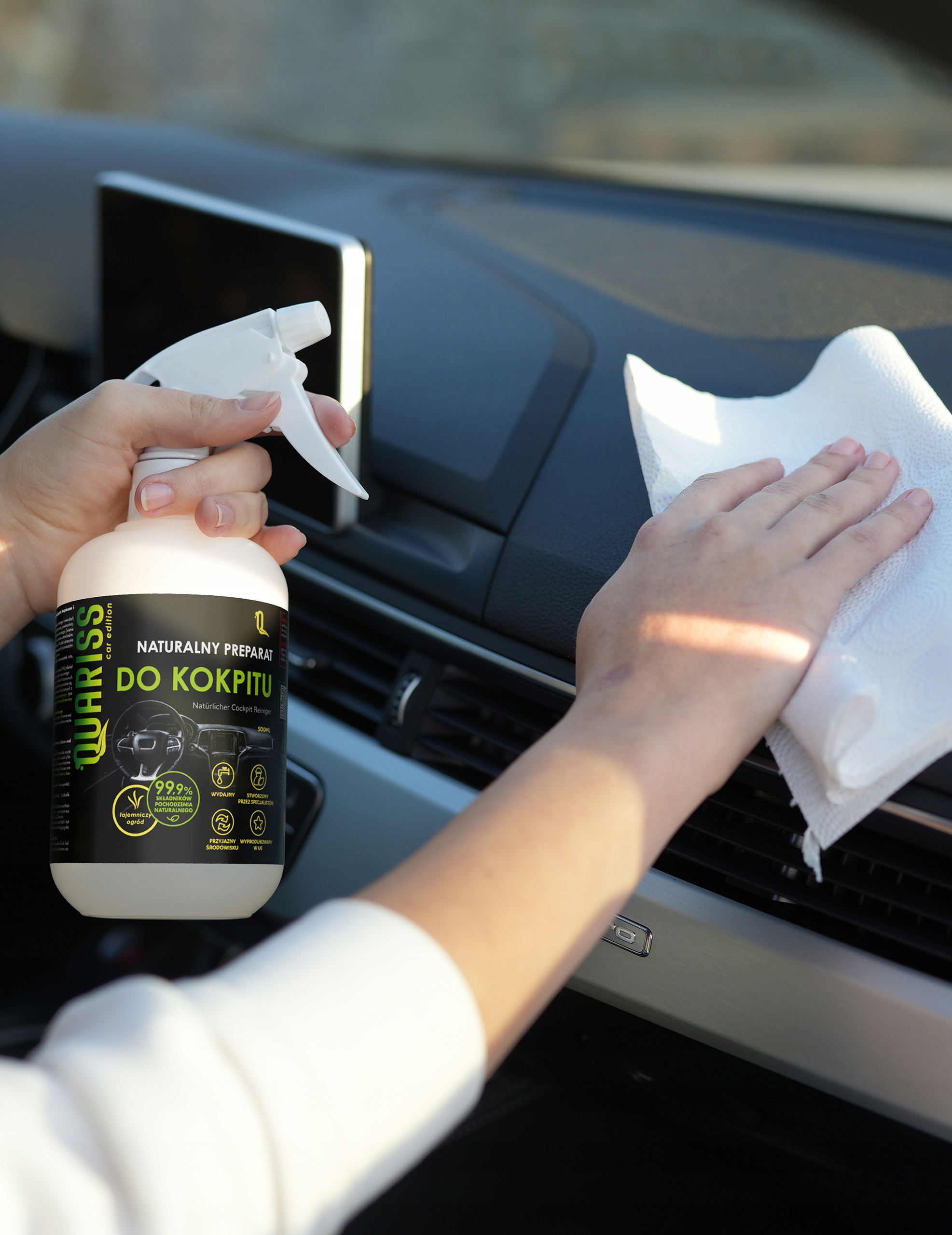 Naturalny Środek Płyn do Mycia Kokpitu Wnętrza Auta Wydajny Eko 500 ml Stan opakowania oryginalne