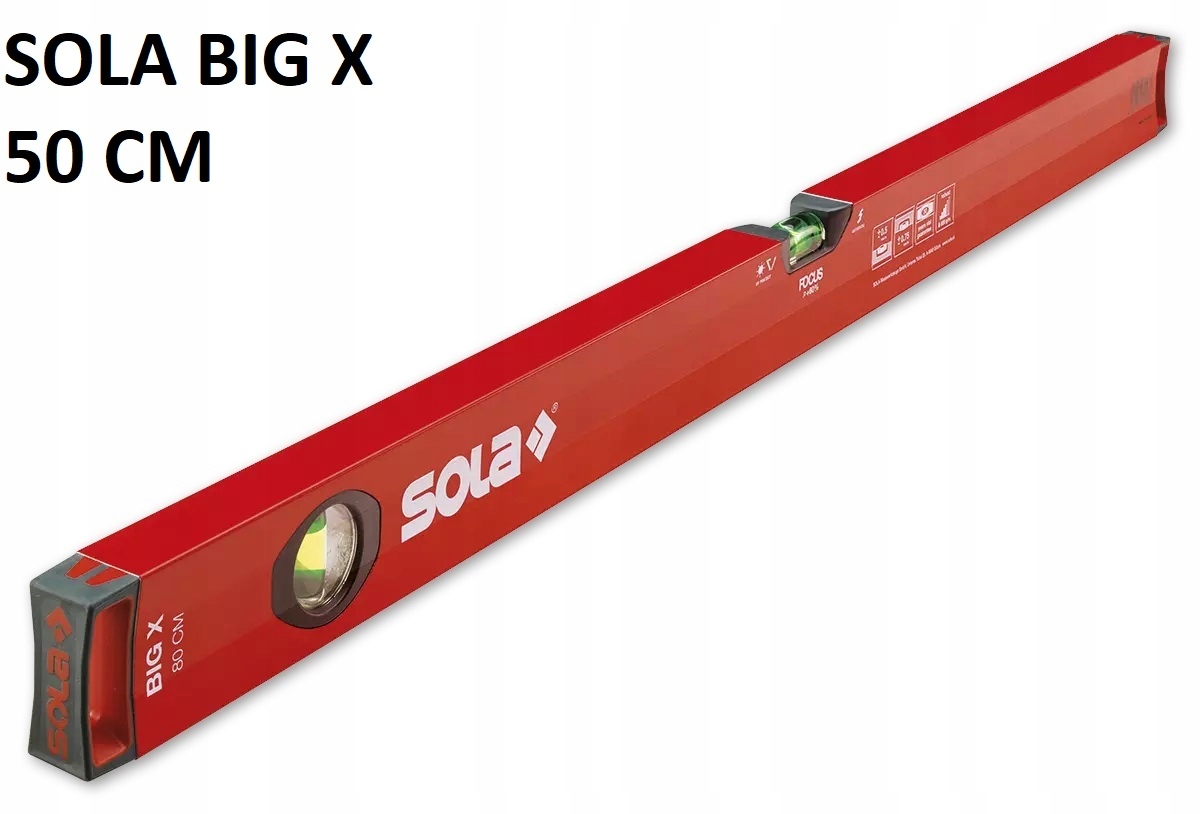 

Poziomica Aluminiowa Sola Big X 50CM Epoksydowana