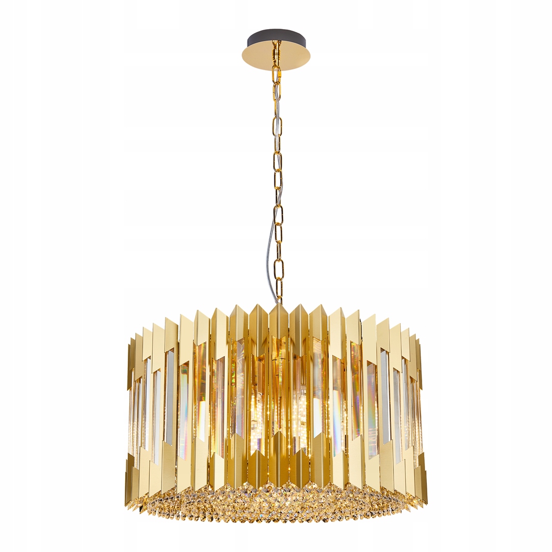Zlatý glamour krištáľový luster okrúhly 54 cm do obývacej izby spálne Milagro