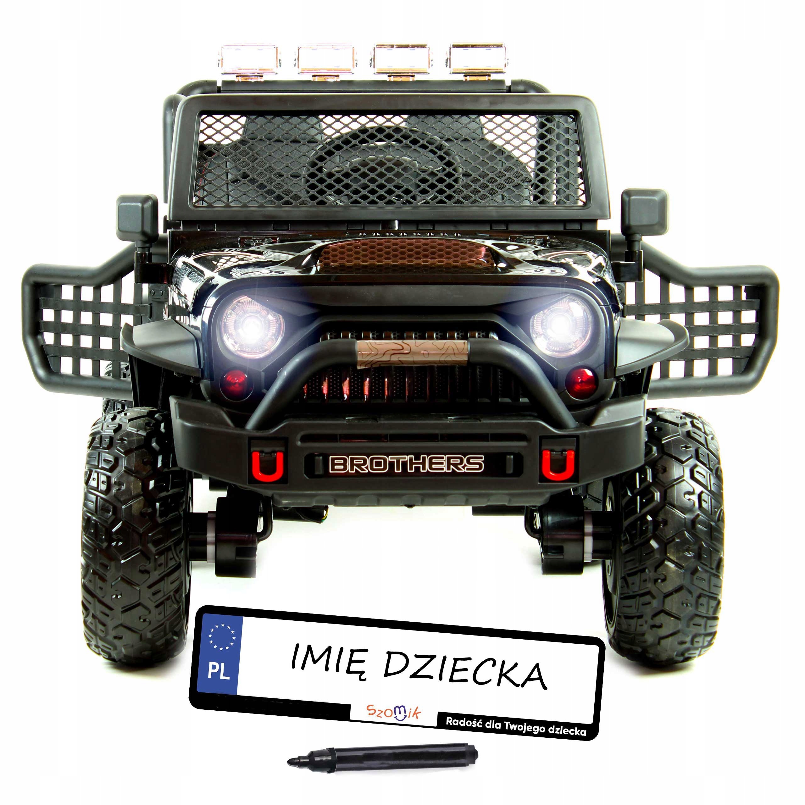 Auto na akumulator dla dzieci terenowe 4x4 Eva Skóra Pilot 2.4 G Tablice