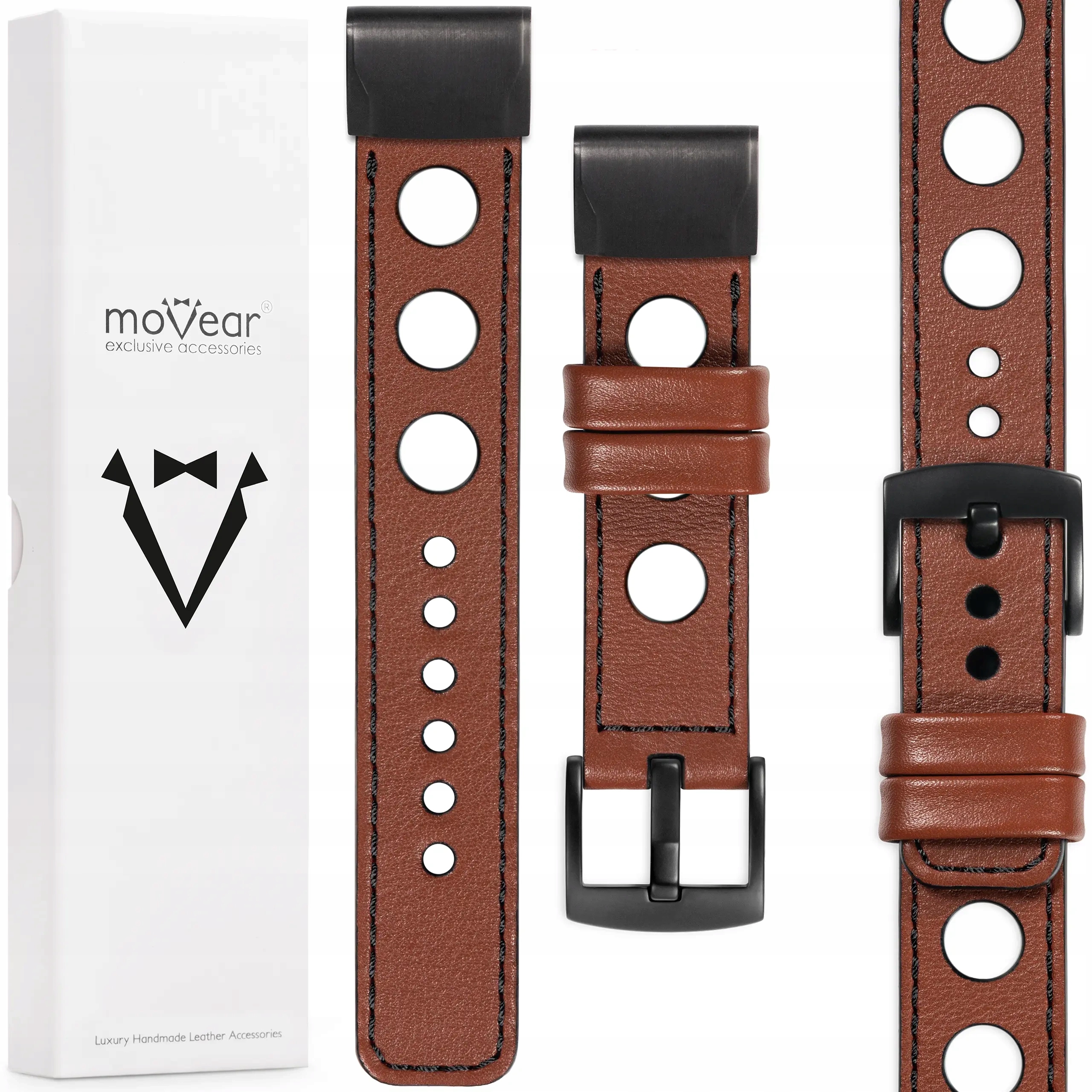 Exkluzivní řemínek pro Garmin Fenix 8X 7X 6X 5X Epix kožený QuickFit 26 mm