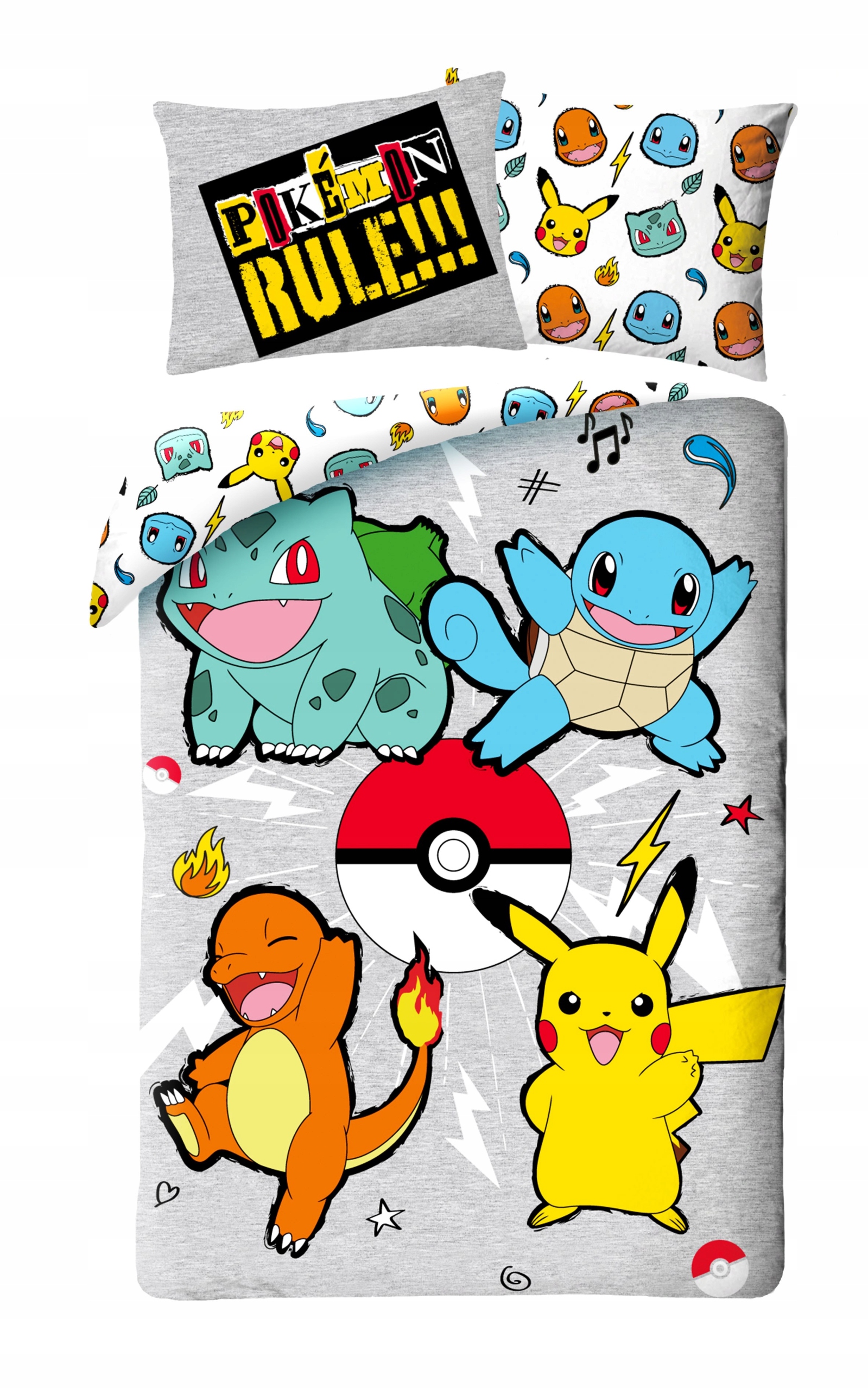 POŚCIEL BAWEŁNIANA 140 X 200 CM POKEMON PIKACHU RULE