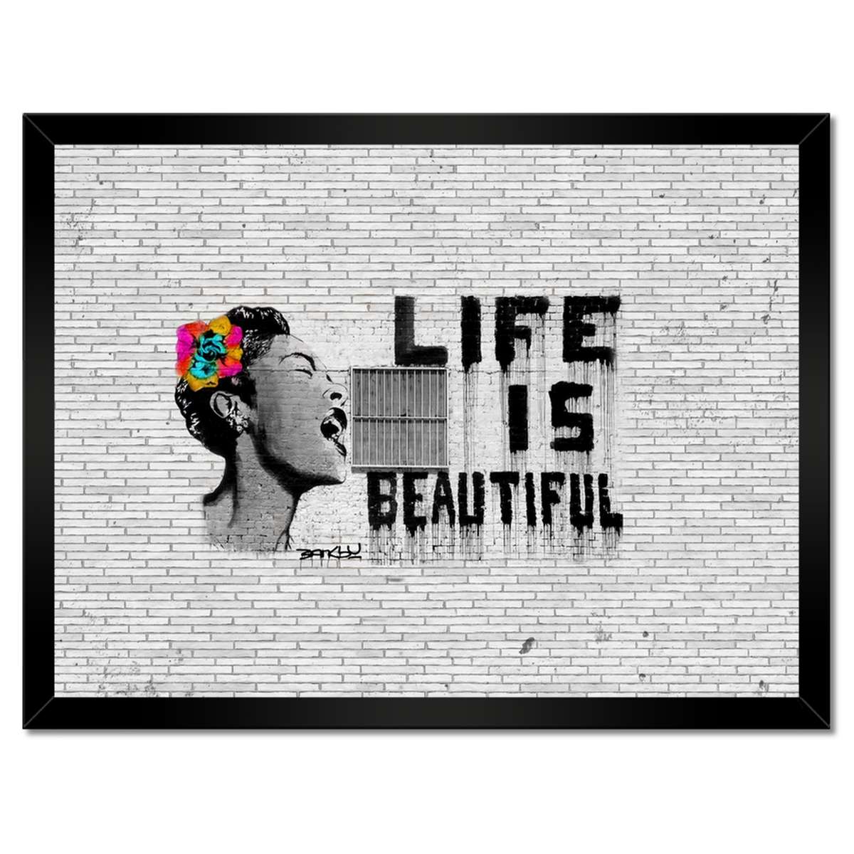 Plakáty v rámu 40x30 Banksy Life jsou krásné