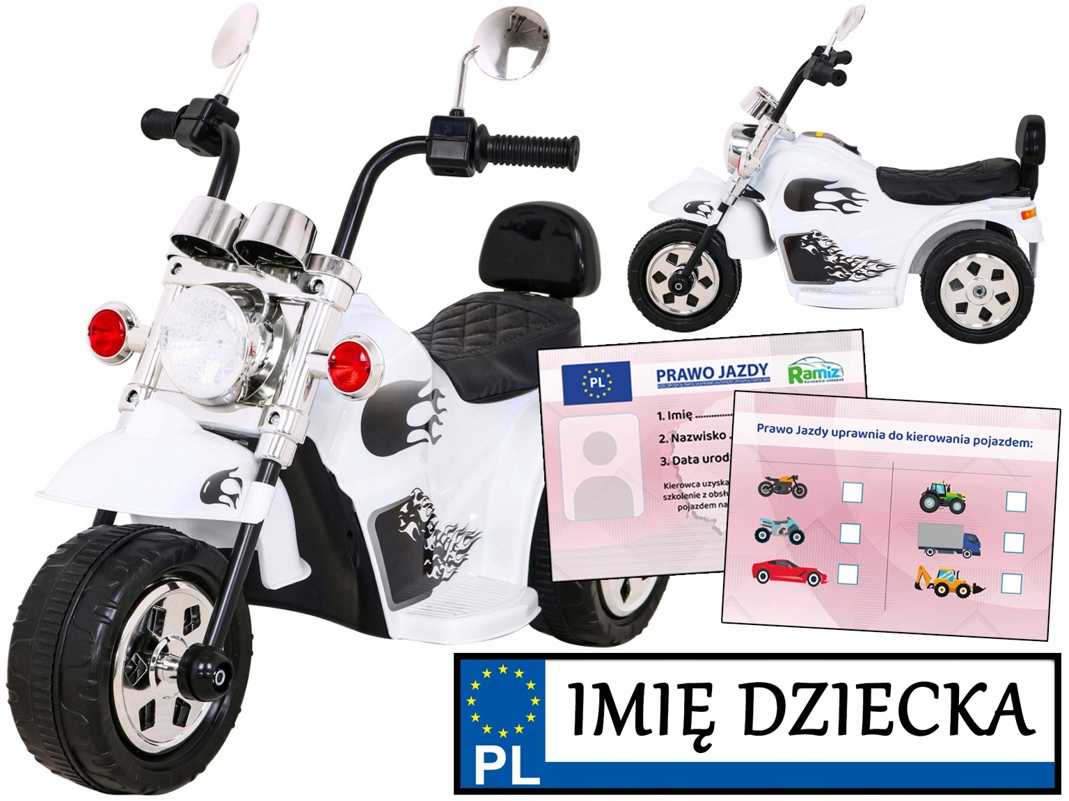 stabilny wytrzymały Motor Chopper z melodiami Pojazd Elektryczny Dziecięcy