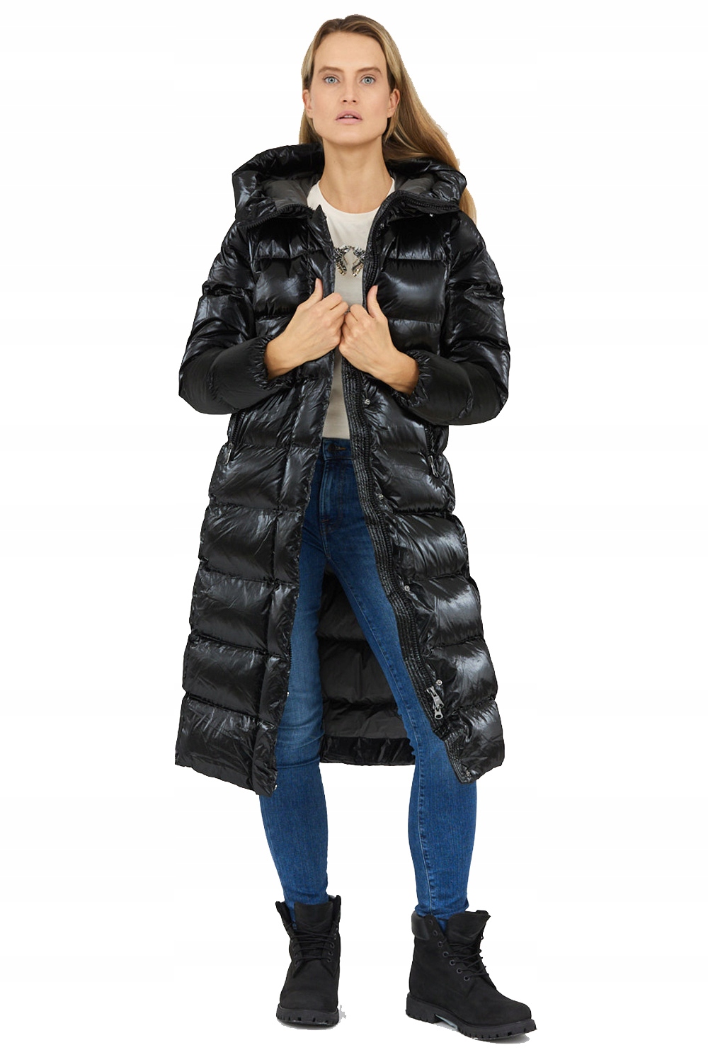 Hetrego Černý kabát s odnímatelnými rukávy 42EU/46IT