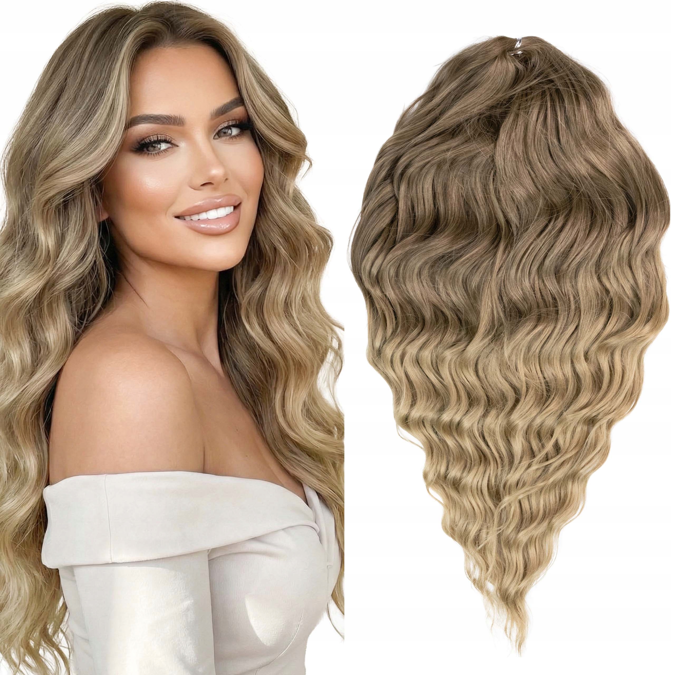 Włosy syntetyczne do czesania Afroloki Crochet Hair Anna fale blond ombre
