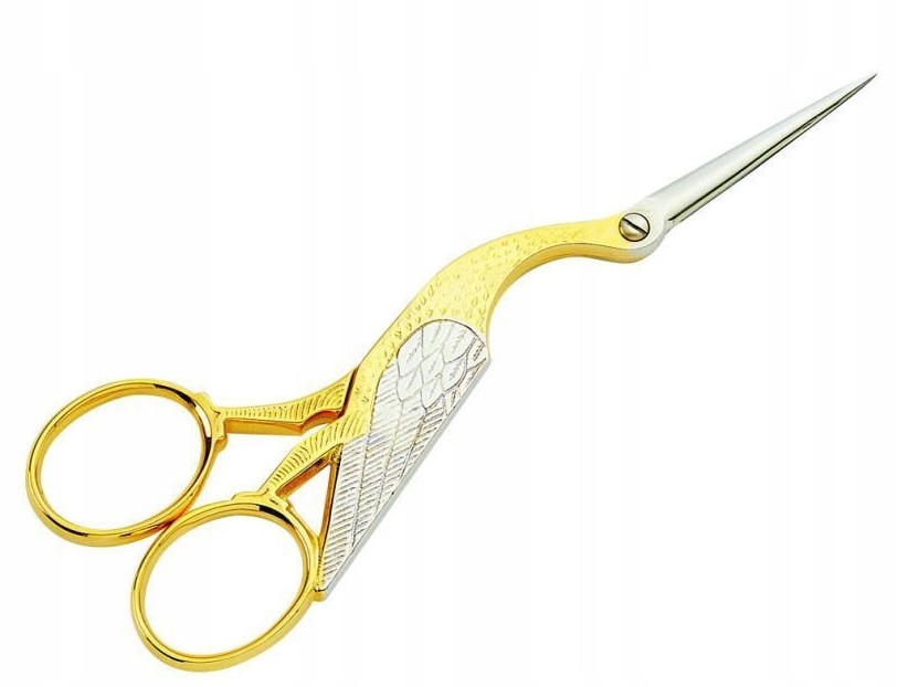 Vyšívací nůžky Premax Pozlacené 24K čáp 17cm