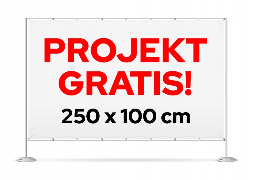 Baner, Banery reklamowy, Reklama 250x100 cm 680gr m2