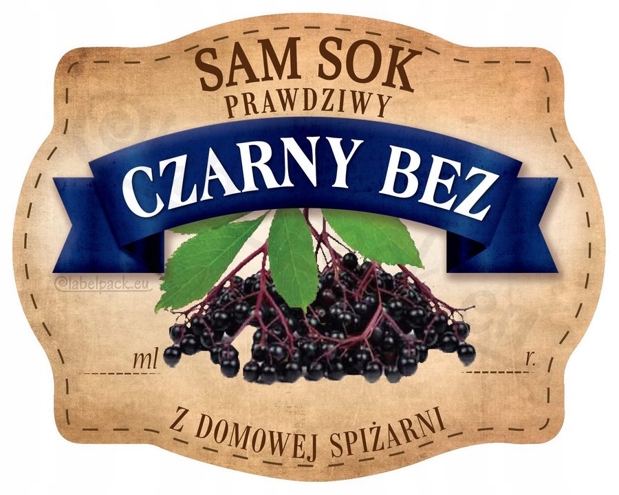 

Sok Czarny Bez Etykieta na słoik