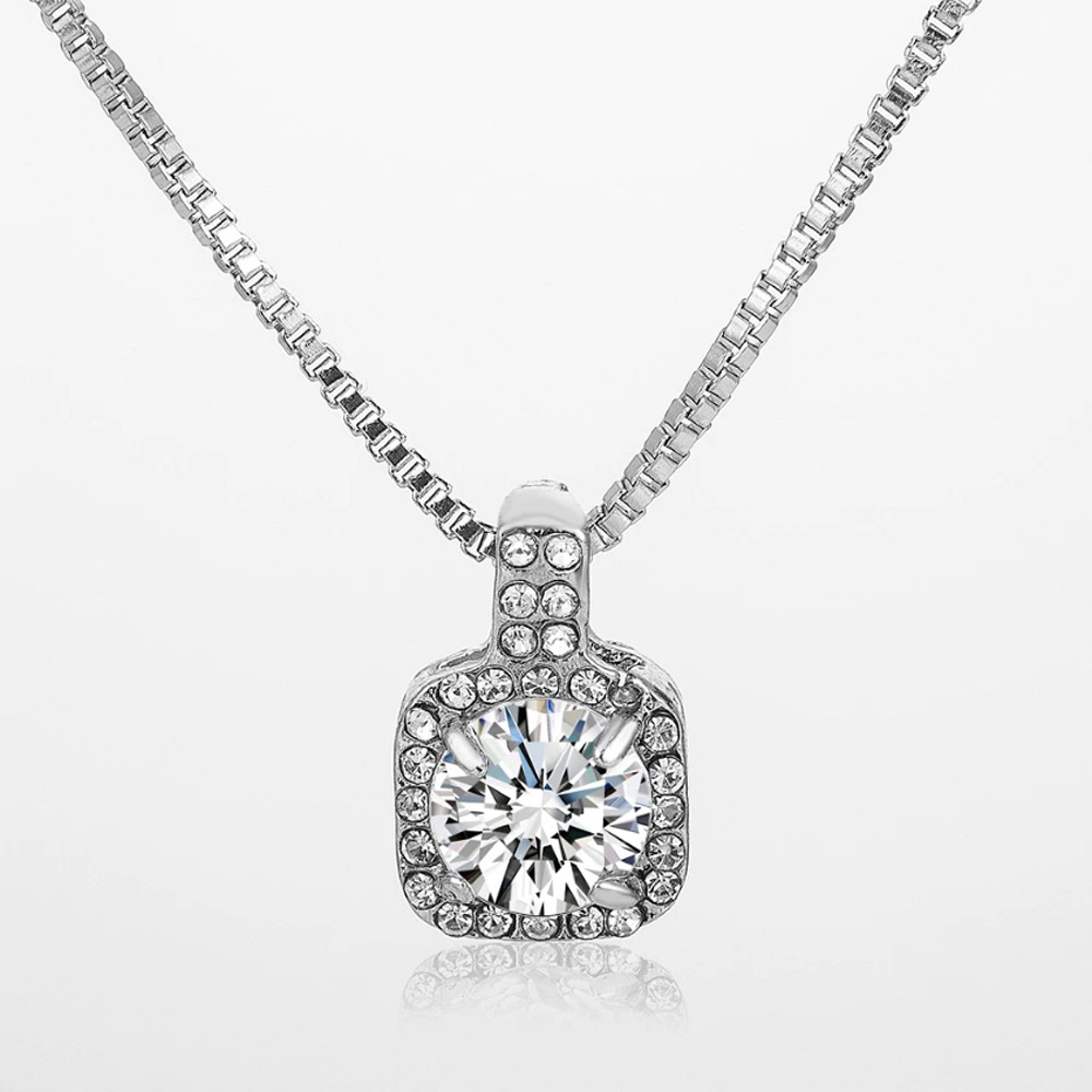 

Piękny, srebrny naszyjnik cyrkonie Swarovski 925