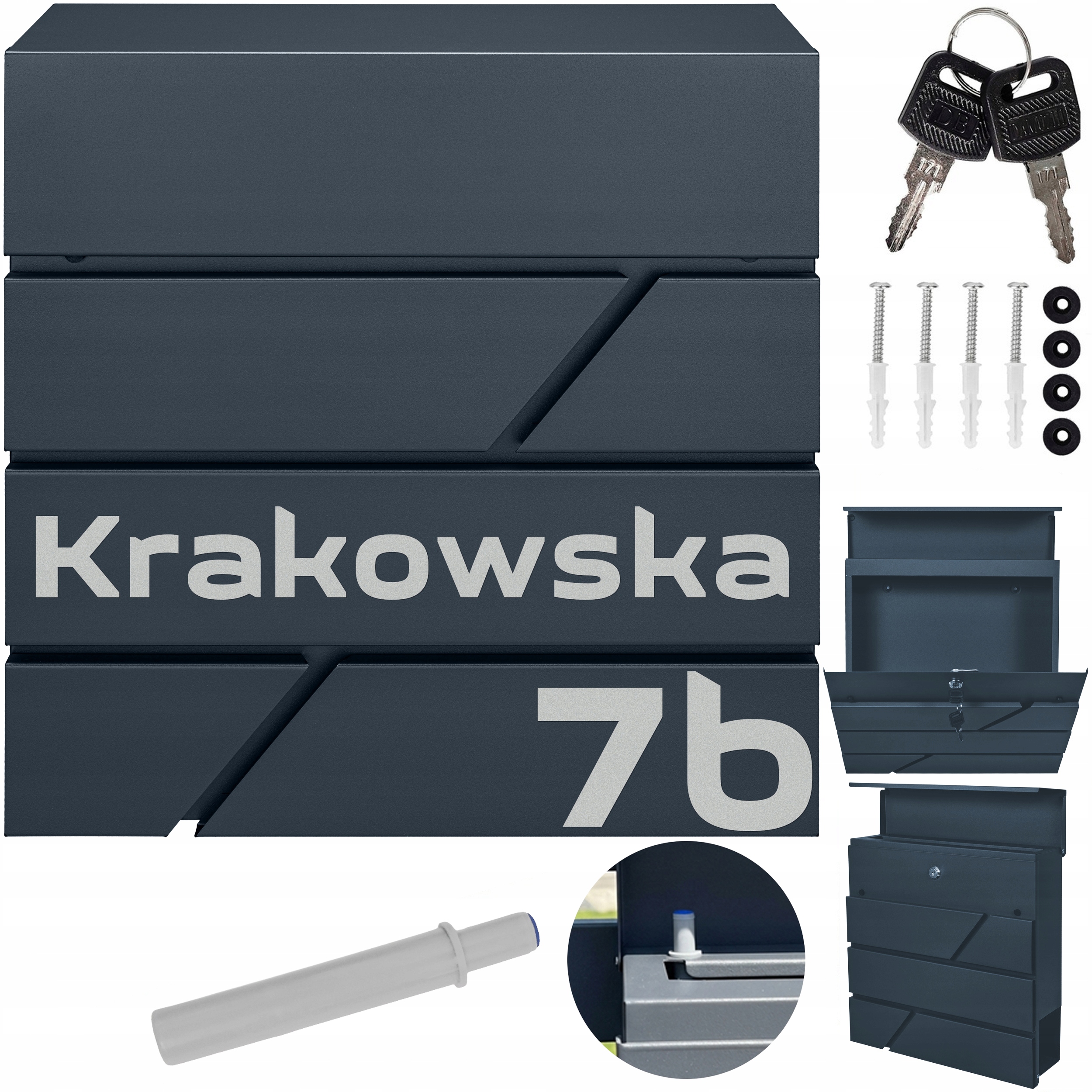 Antracitová Krabička Na Poštu A Noviny Vzor